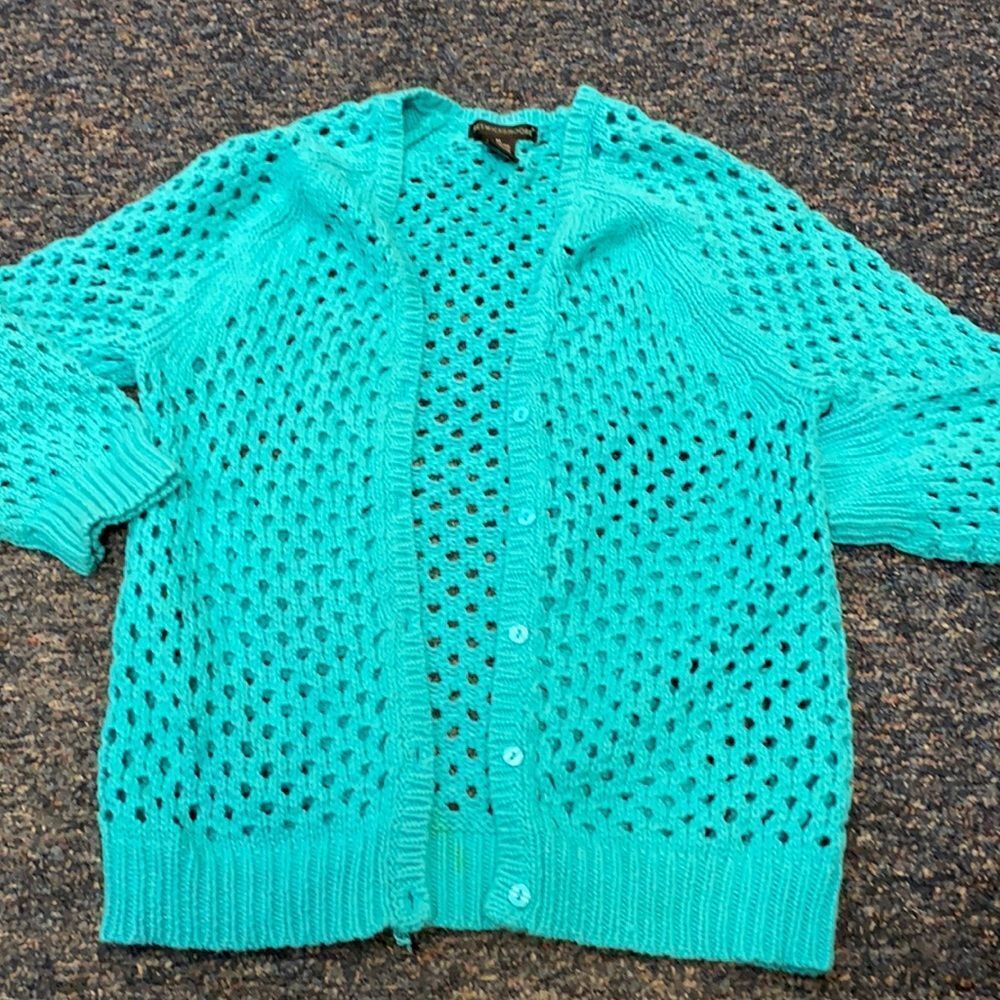 Preswick & Moore Teal Button Down sweater sz. M